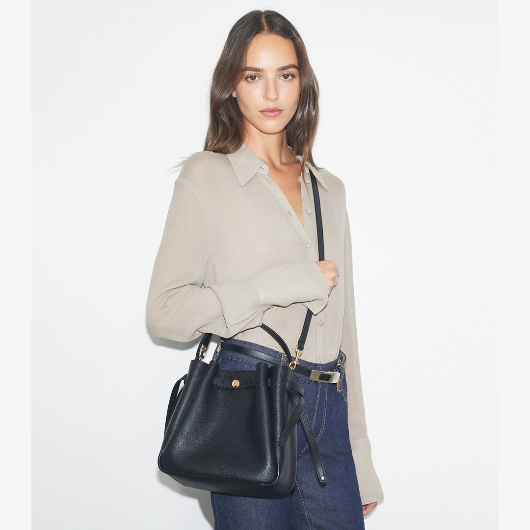 Tory Burch Romy Bucket Bag Black