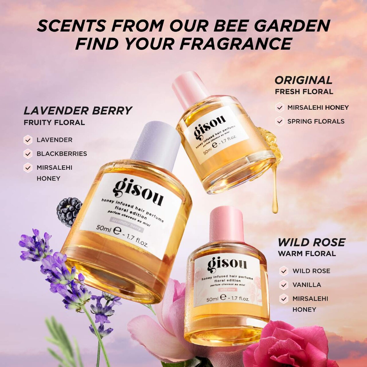 Mini Wild Rose Honey Infused Hair Perfume