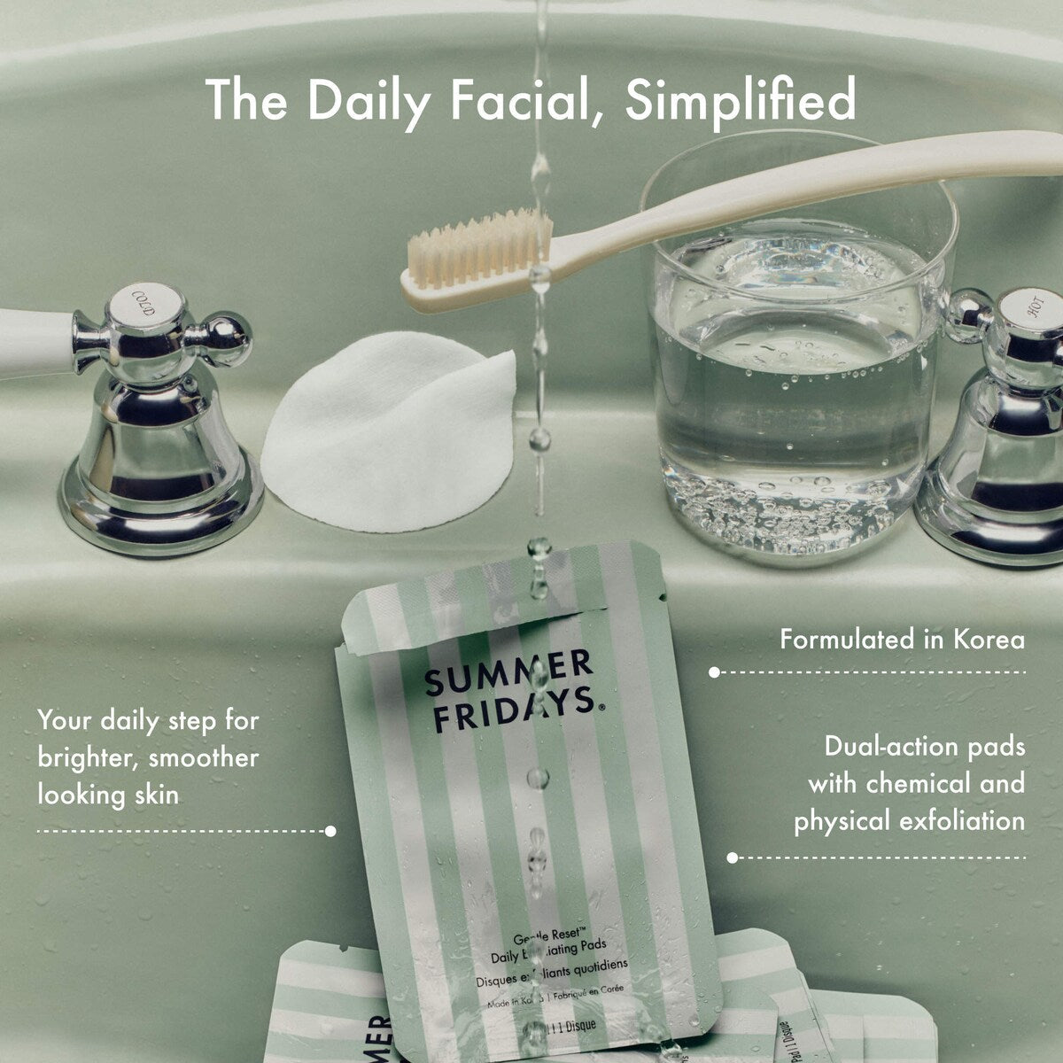 Gentle Reset Daily Exfoliating Pads to Smooth + Minimize Pores with AHAs