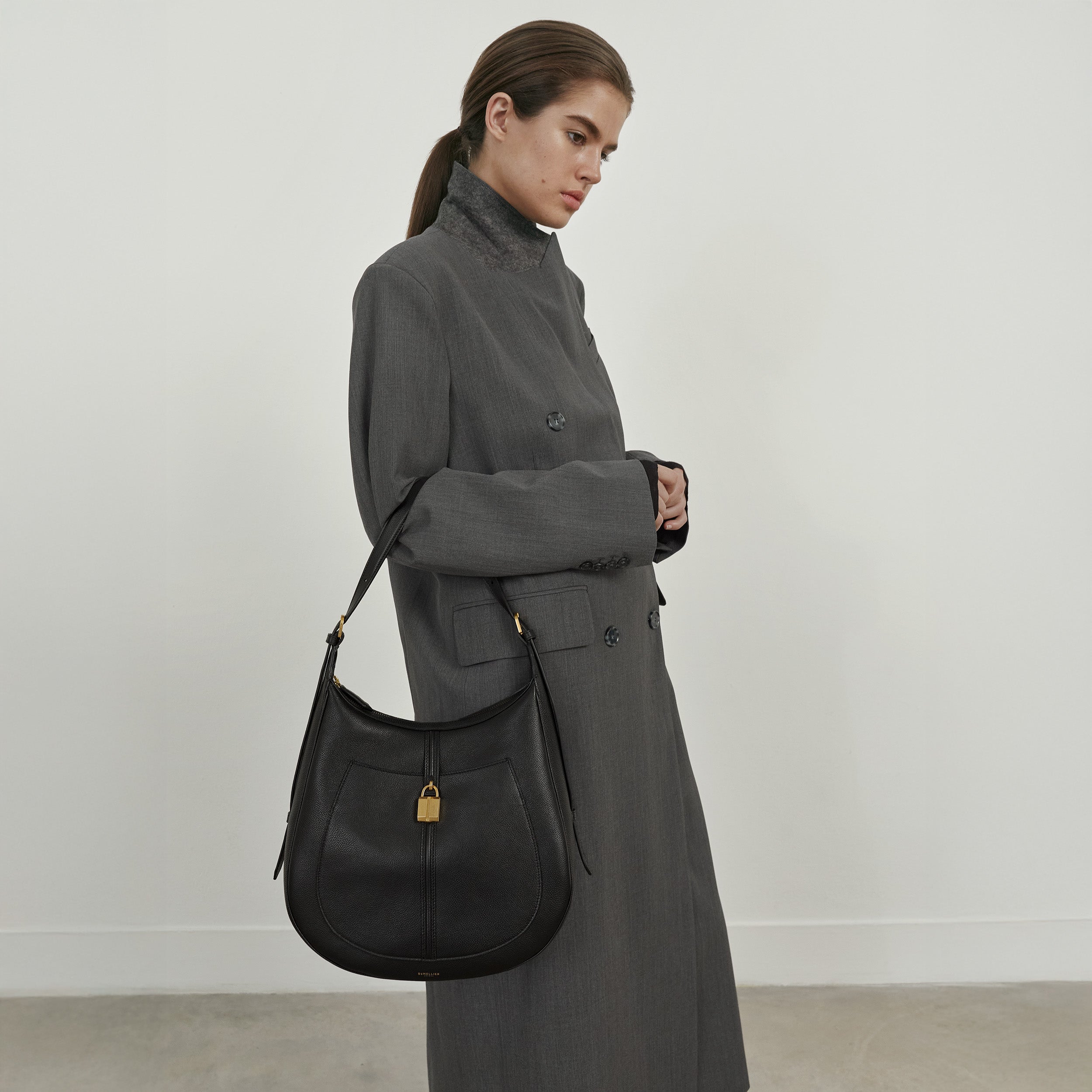 DeMellier The Siena Hobo off-white small grain