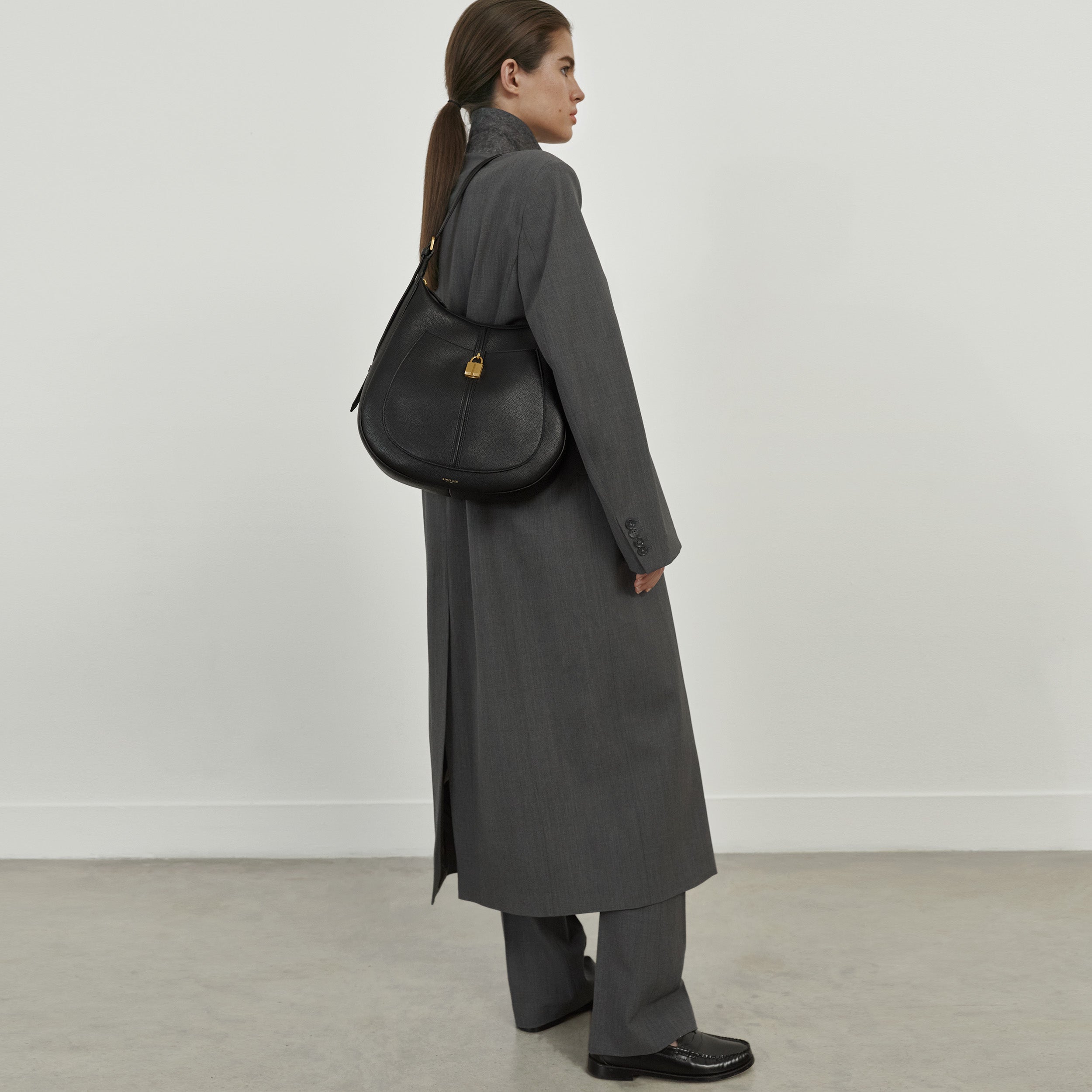 DeMellier The Siena Hobo mocha suede & mocha small grain