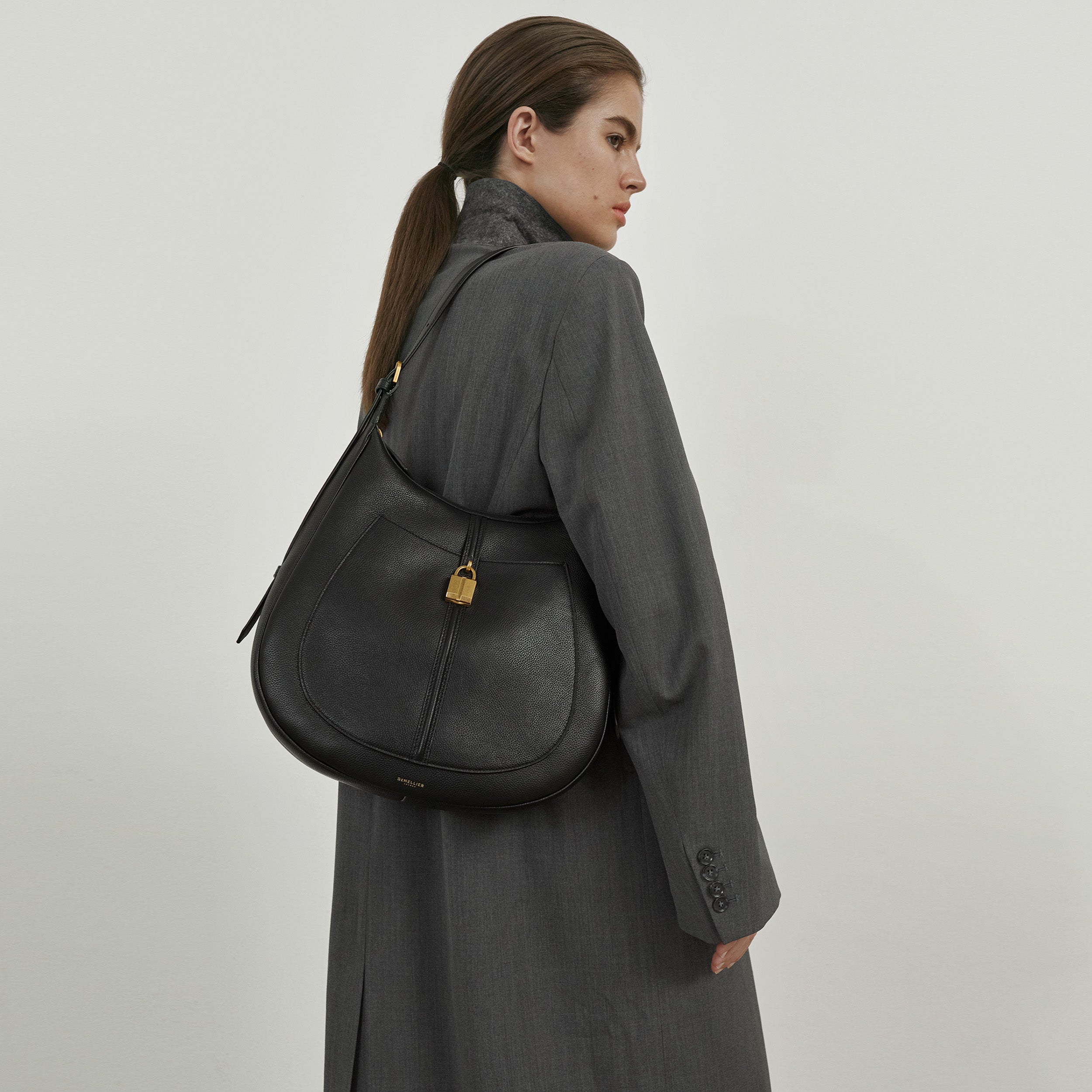 DeMellier The Siena Hobo off-white small grain