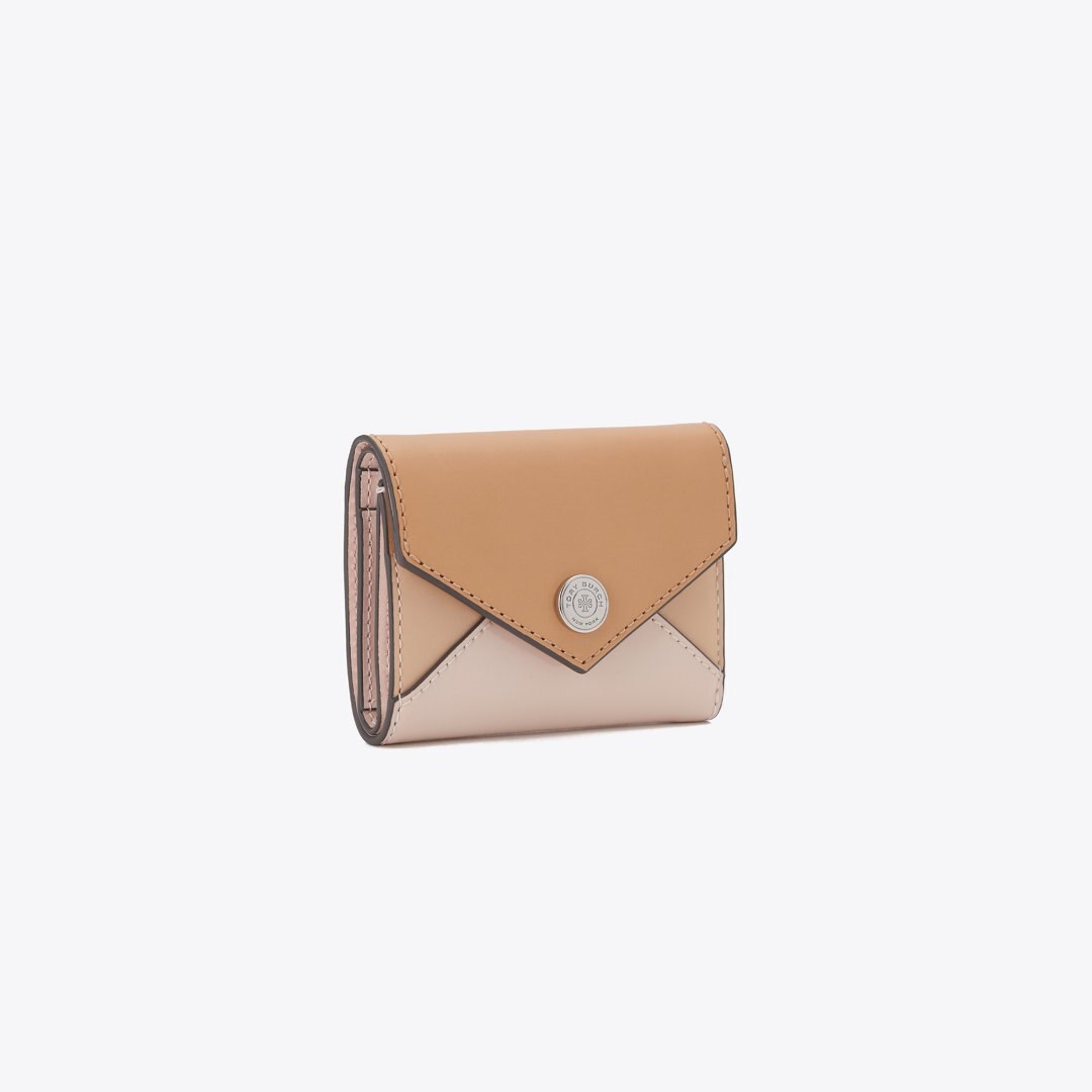 Tory Burch Small Envelope Leather Wallet Soft Pink Multi