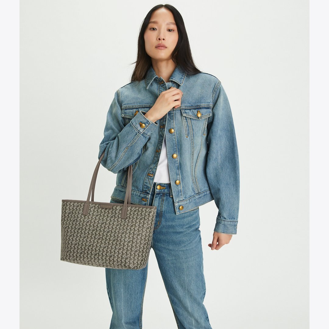 Tory Burch Small Ever-Ready Zip Tote Zinc