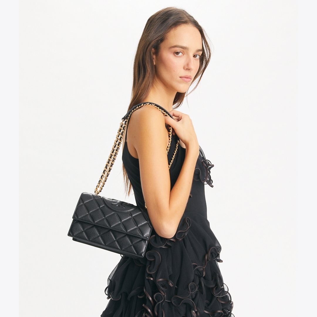 Tory Burch Small Fleming Shoulder Bag Black
