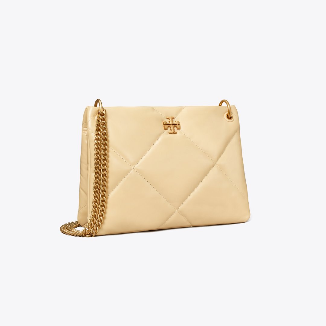 Tory Burch Small Kira Diamond Quilt Shoulder Bag Vanilla Soft Serve