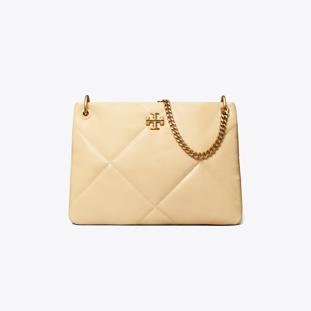 Tory Burch Small Kira Diamond Quilt Shoulder Bag Vanilla Soft Serve
