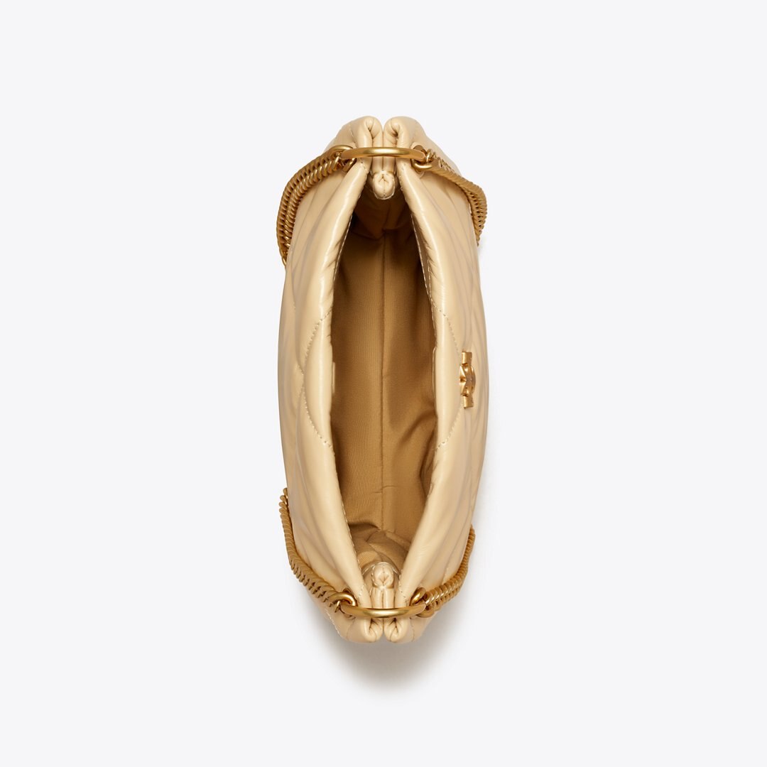 Tory Burch Small Kira Diamond Quilt Shoulder Bag Vanilla Soft Serve