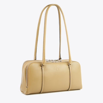 Tory Burch Small Marshmallow Satchel Coconut Shell/ Classic Brown