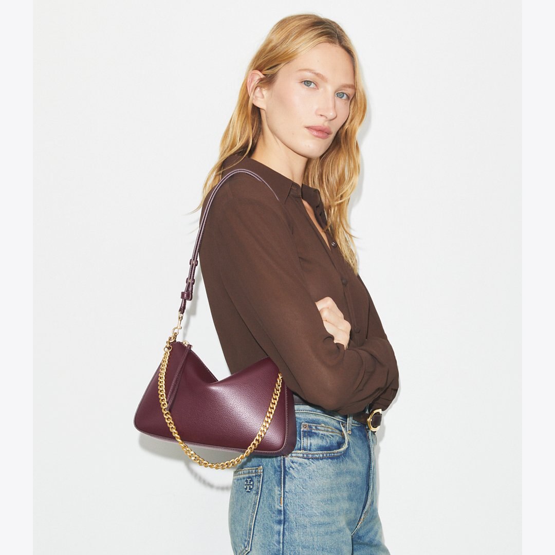 Tory Burch Small Perry Shoulder Bag Dark Carmine