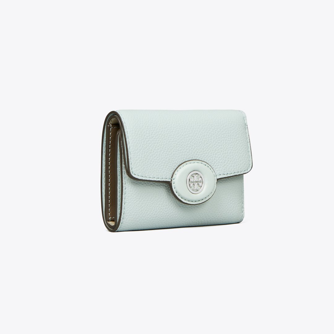 Tory Burch Small Robinson Pebbled Wallet Sea