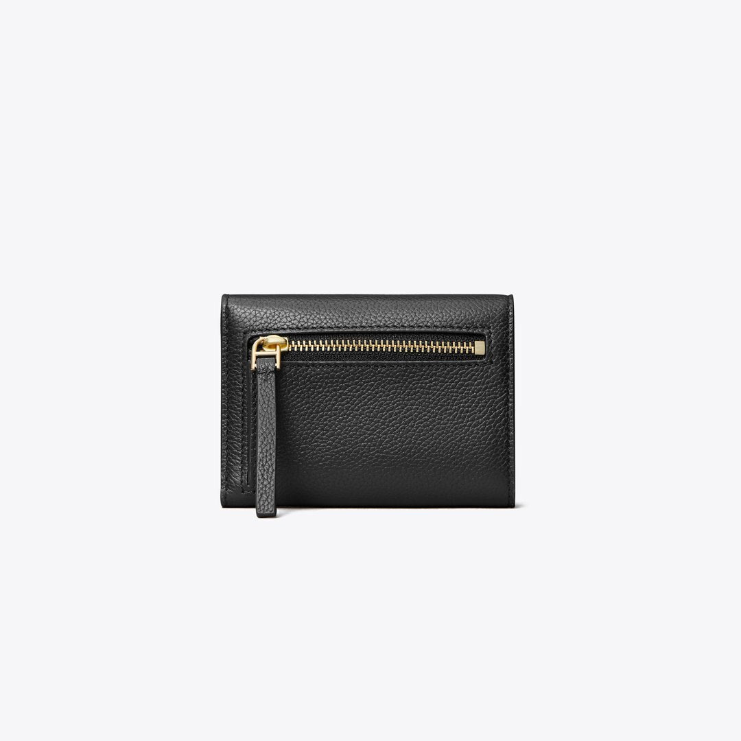 Tory Burch Small Robinson Pebbled Wallet Black