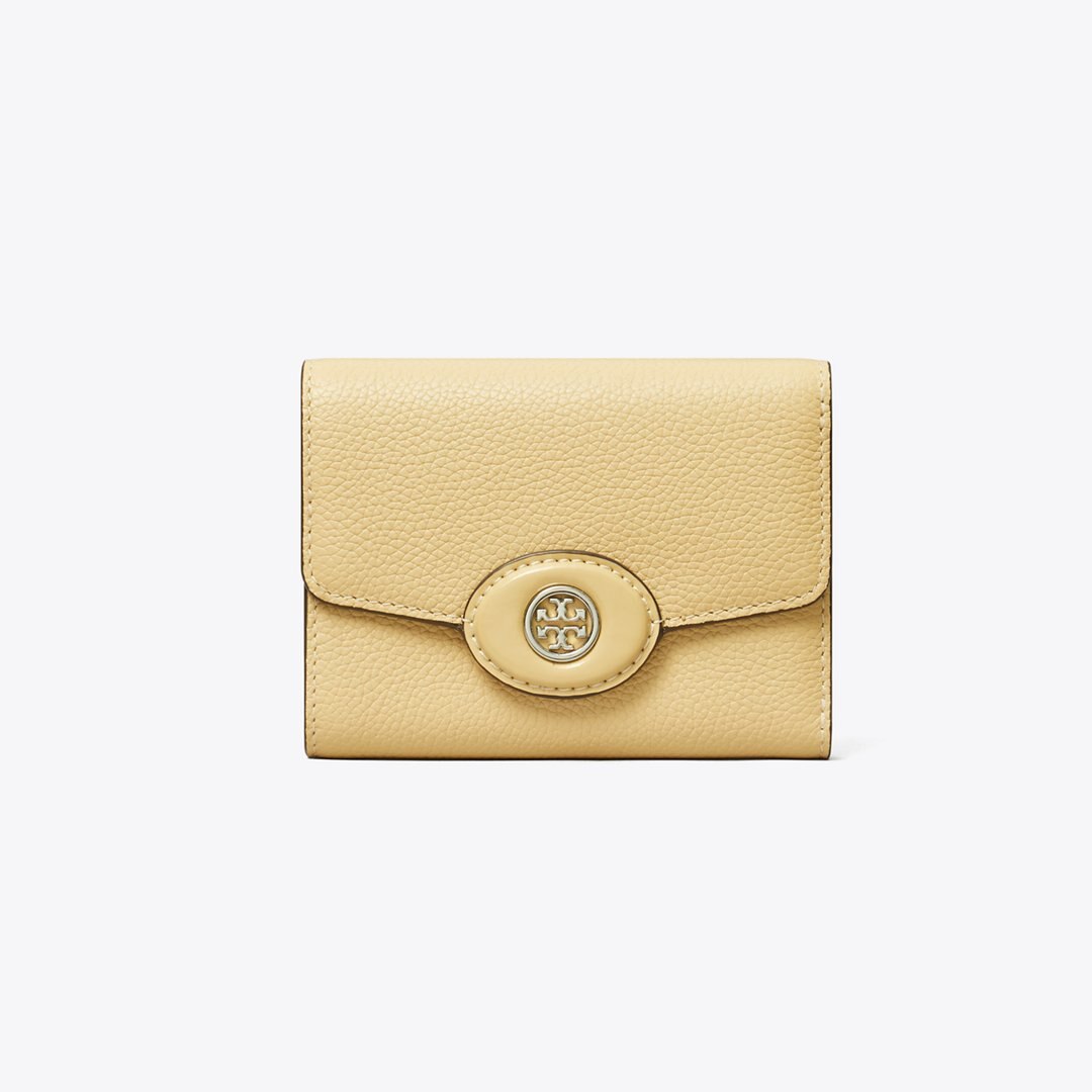 Tory Burch Small Robinson Pebbled Wallet Praline