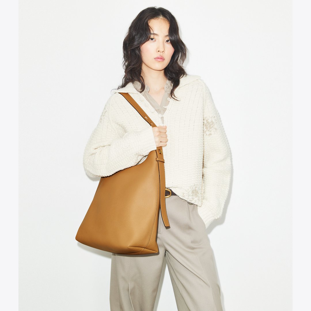 Tory Burch Small Romy Hobo Bag Tiramisu