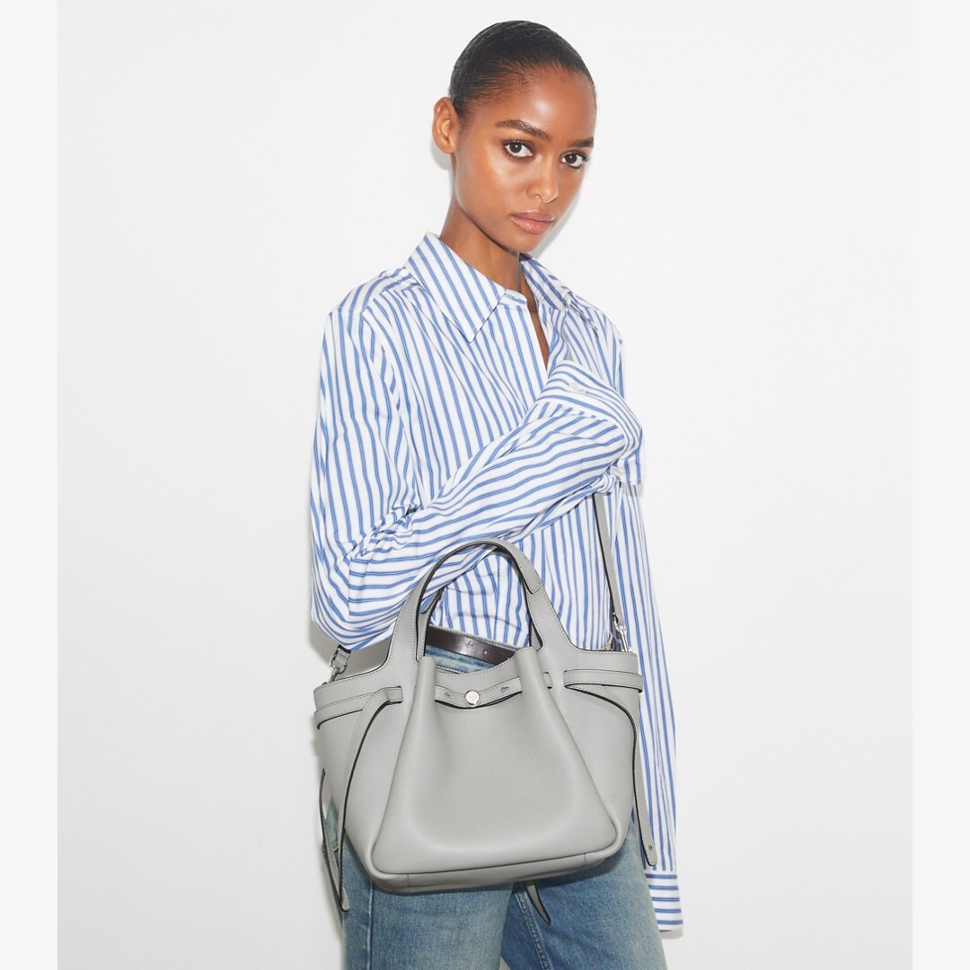 Tory Burch Small Romy Tote Light Granite