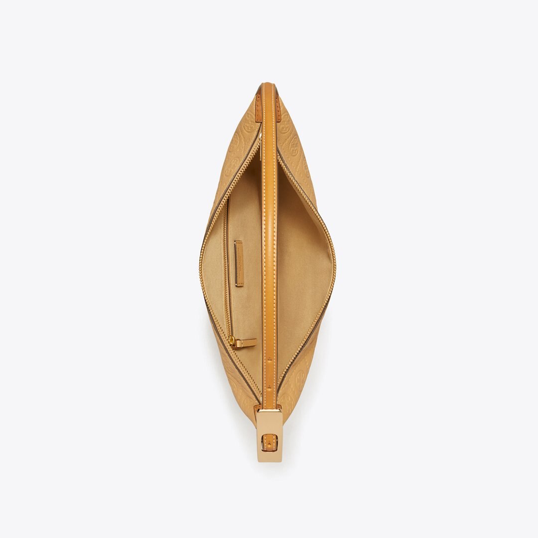 Tory Burch T Monogram Pebble Small Balloon Bag Biscotti