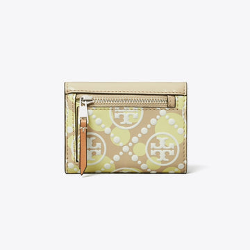 Tory Burch T Monogram Printed Leather Small Envelope Wallet Khaki Sand