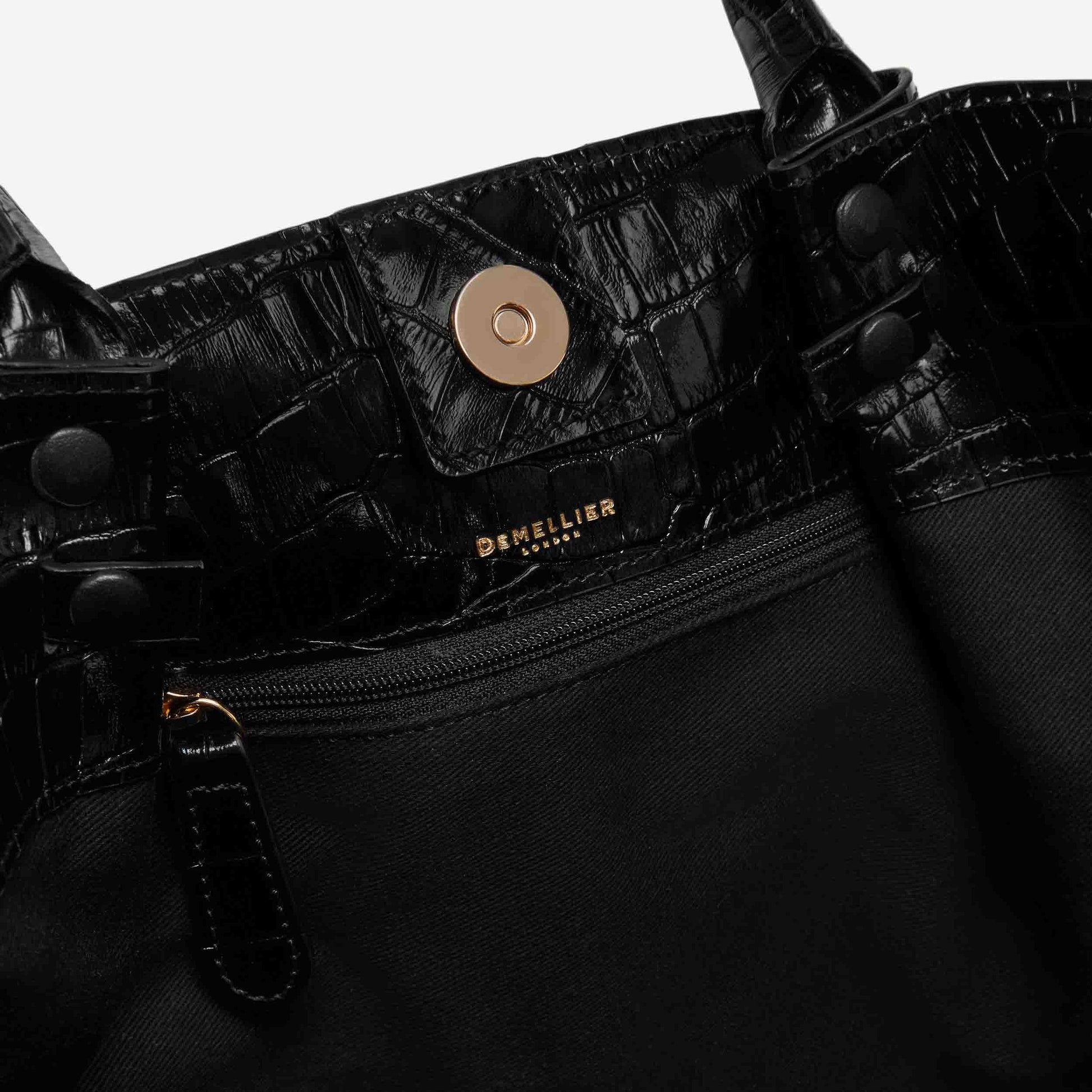 DeMellier The Midi New York black croc-effect