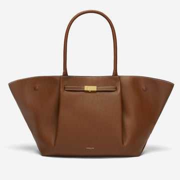 DeMellier The New York tan small grain ecru stitching
