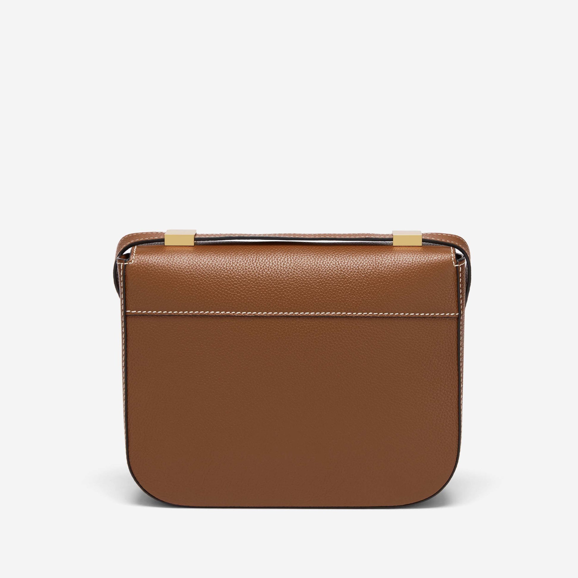 DeMellier The Vancouver tan small grain ecru stitching
