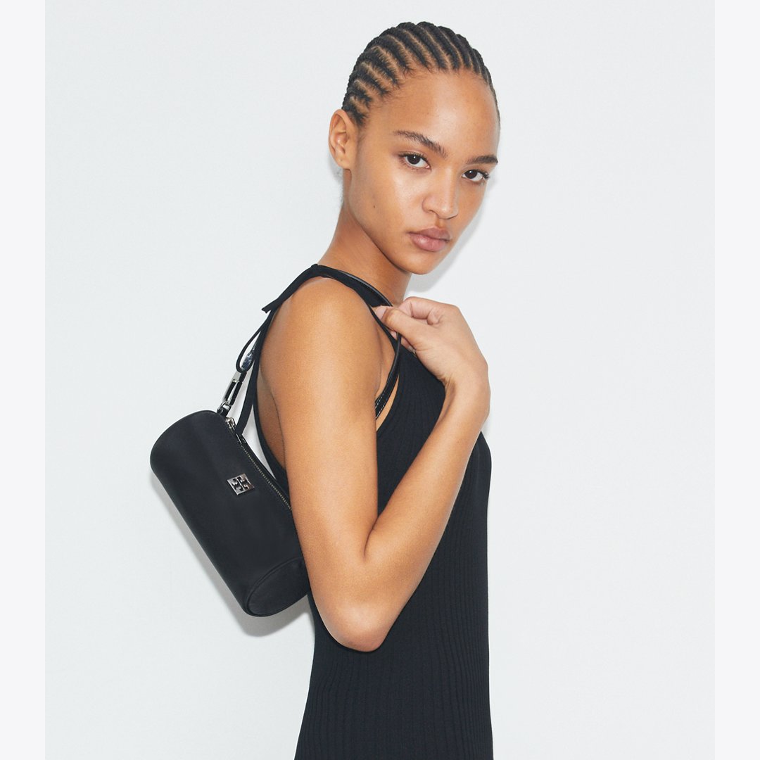 Tory Burch Virginia Cylinder Bag Black